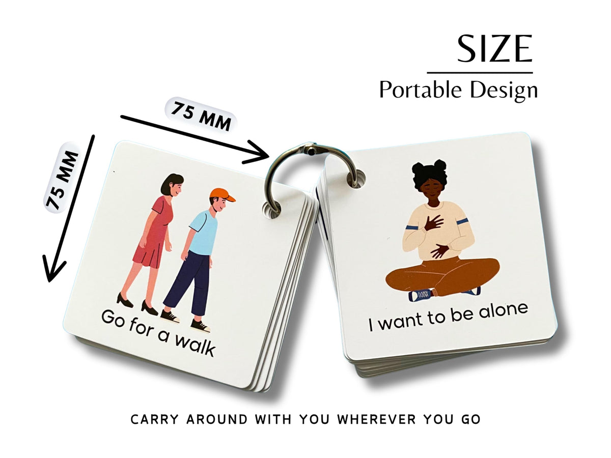 Hidaya Prints Plastic Communication Cards – 60 Double-Sided Visual Aid for Nonverbal Children & Adults
