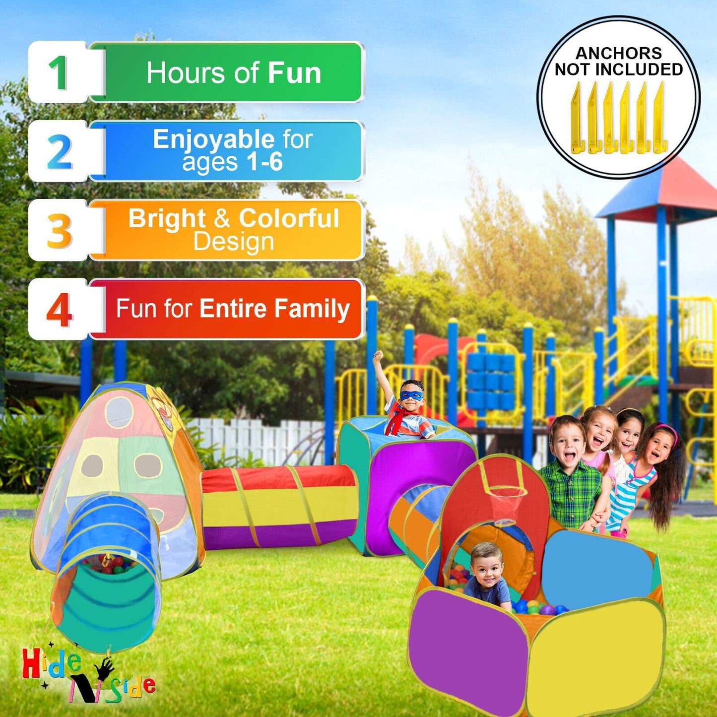 Hide N Side Gift for Toddlers: Ball Pit, Play Tent & Tunnels – Fun Indoor Toy for 3-6 Year Olds