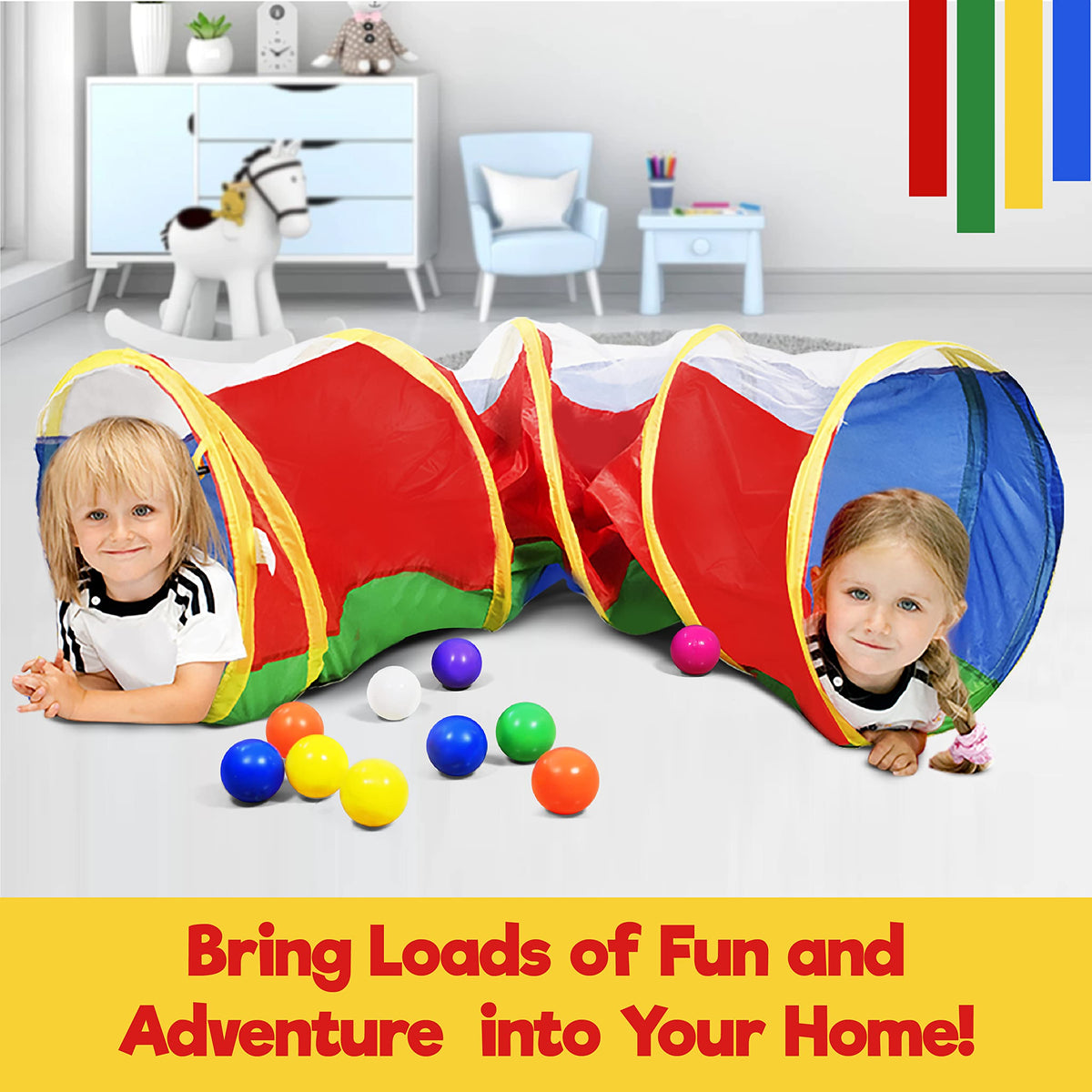 Hide N Side 6ft Crawl Through Play Tunnel – Pop-Up Indoor & Outdoor Tunnel for Kids and Pets