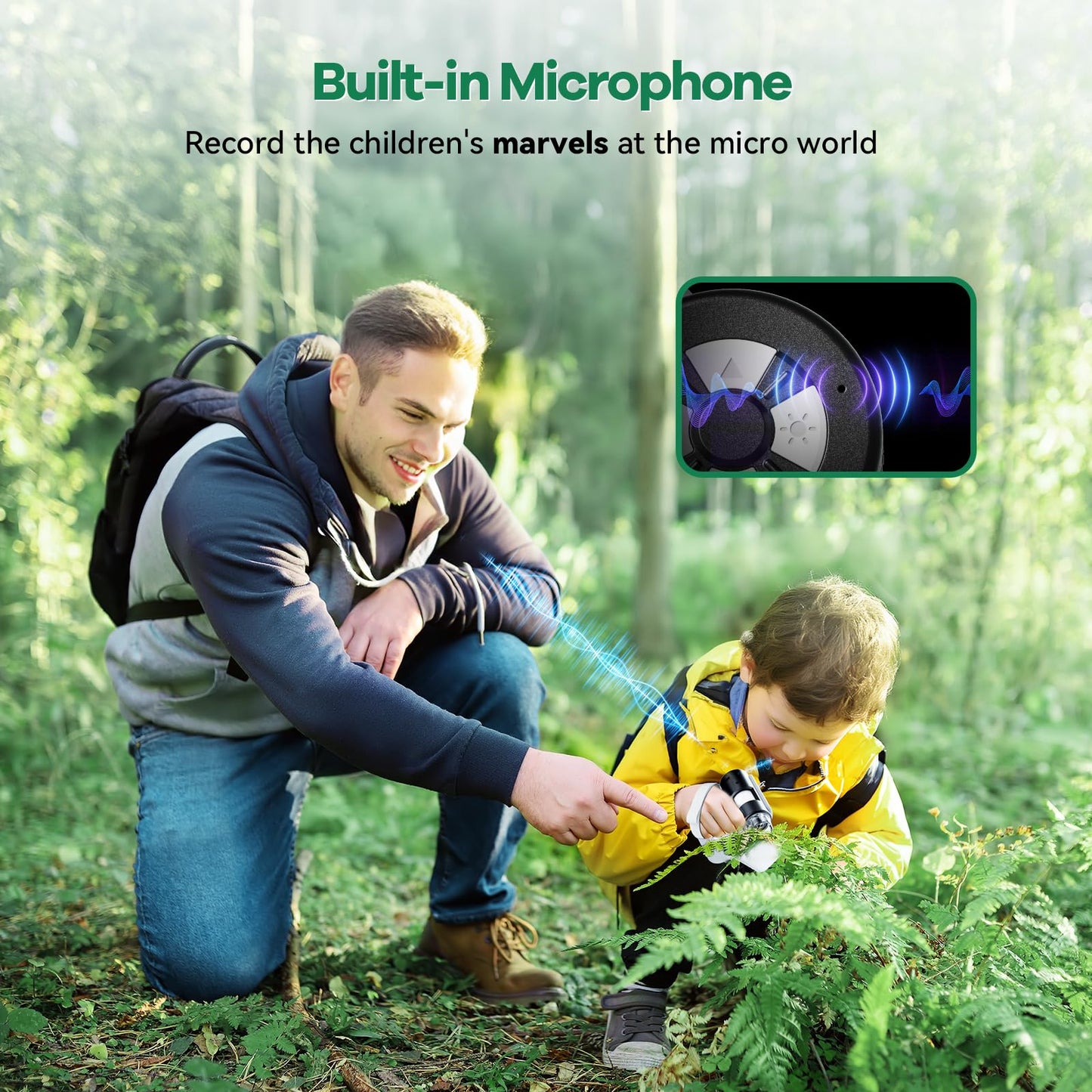 Hideal HP20 3-in-1 Kids Microscope | Portable Mini Scope with 100x-1000x Magnification | 32GB Included