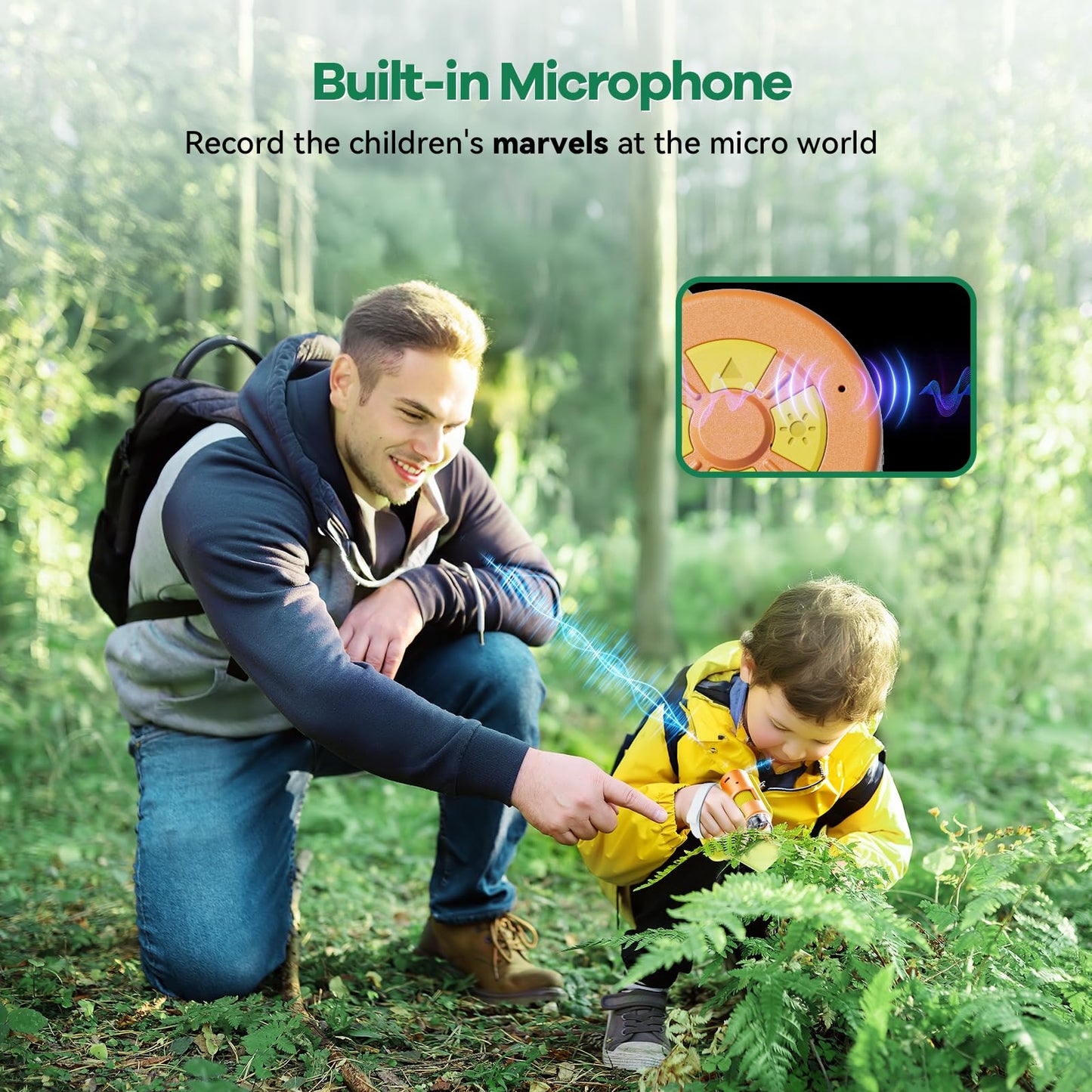 Hideal HP20 IPS Microscope for Kids – 3-in-1 Portable Mini Scope, 32GB, Yellow