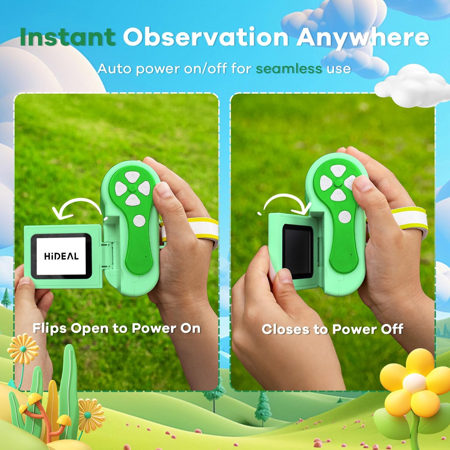 Hideal HP60 IPS Microscope for Kids – Auto On/Off, 3-in-1 Portable Miniscope, PC View