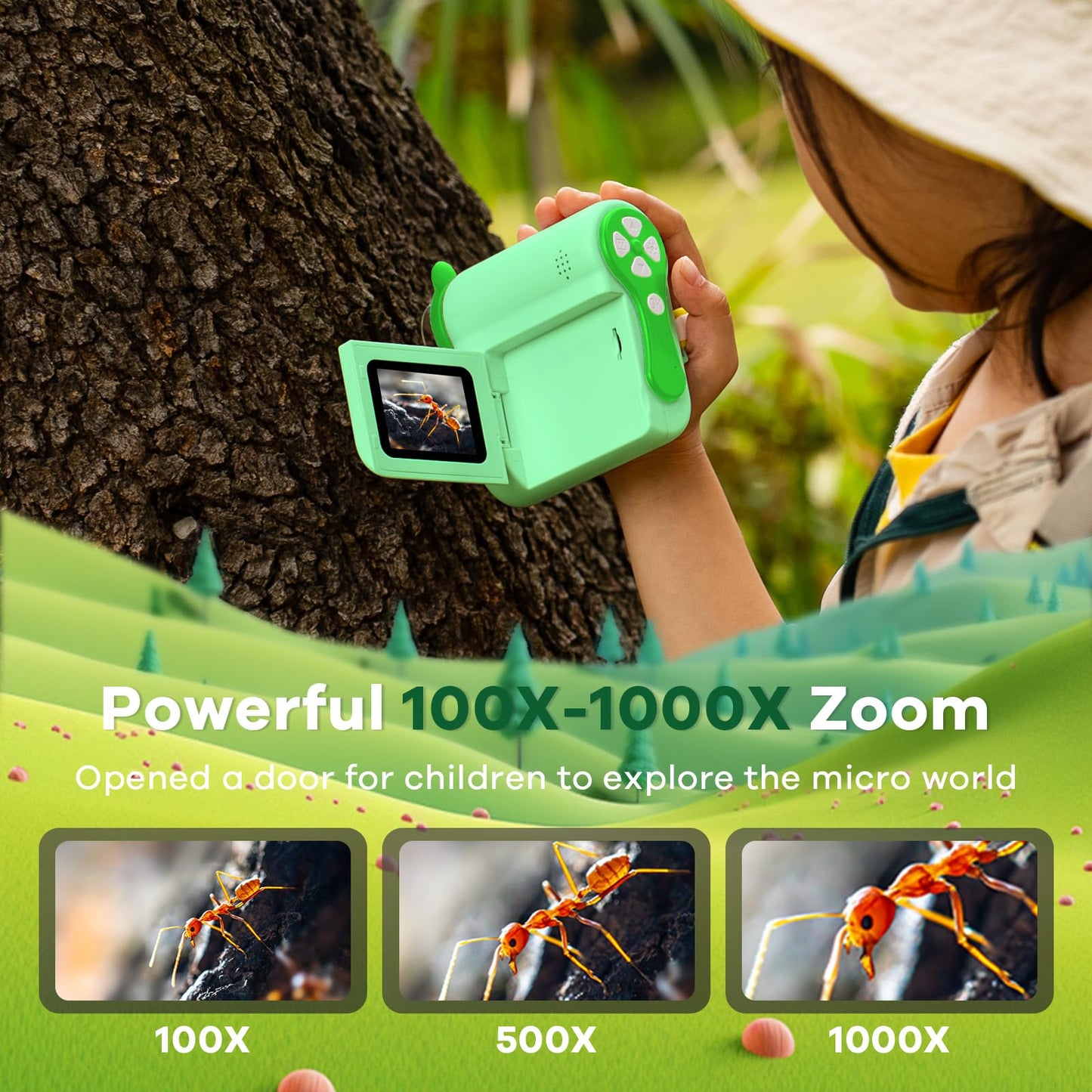 Hideal HP60 IPS Microscope for Kids – Auto On/Off, 3-in-1 Portable Miniscope, PC View
