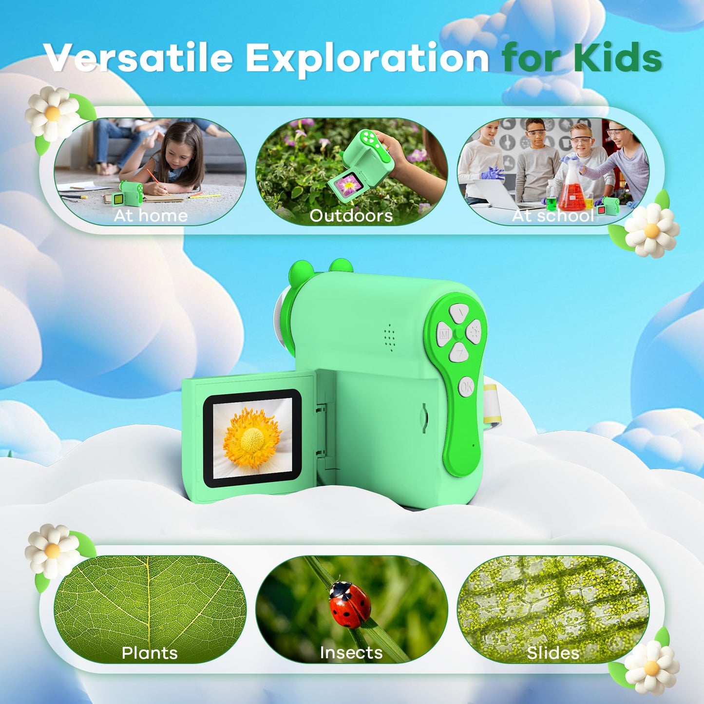 Hideal HP60 IPS Microscope for Kids – Auto On/Off, 3-in-1 Portable Miniscope, PC View