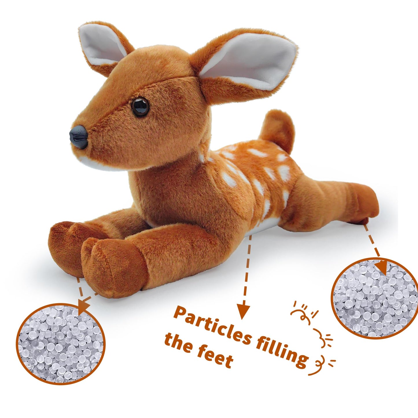 Hideekoog Deer Plush Toy – 12-Inch Realistic Lying-Down Plush for Kids