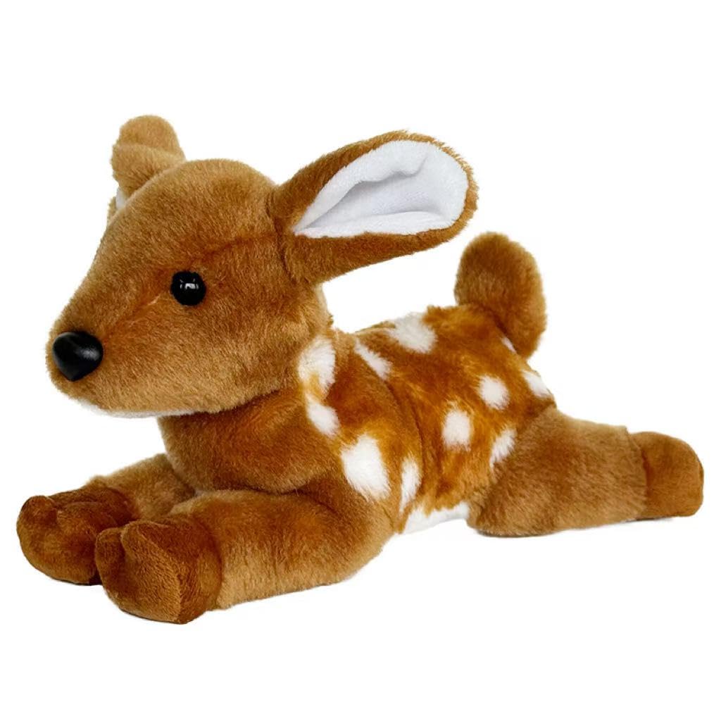 Hideekoog Deer Plush Toy – 12-Inch Realistic Lying-Down Plush for Kids