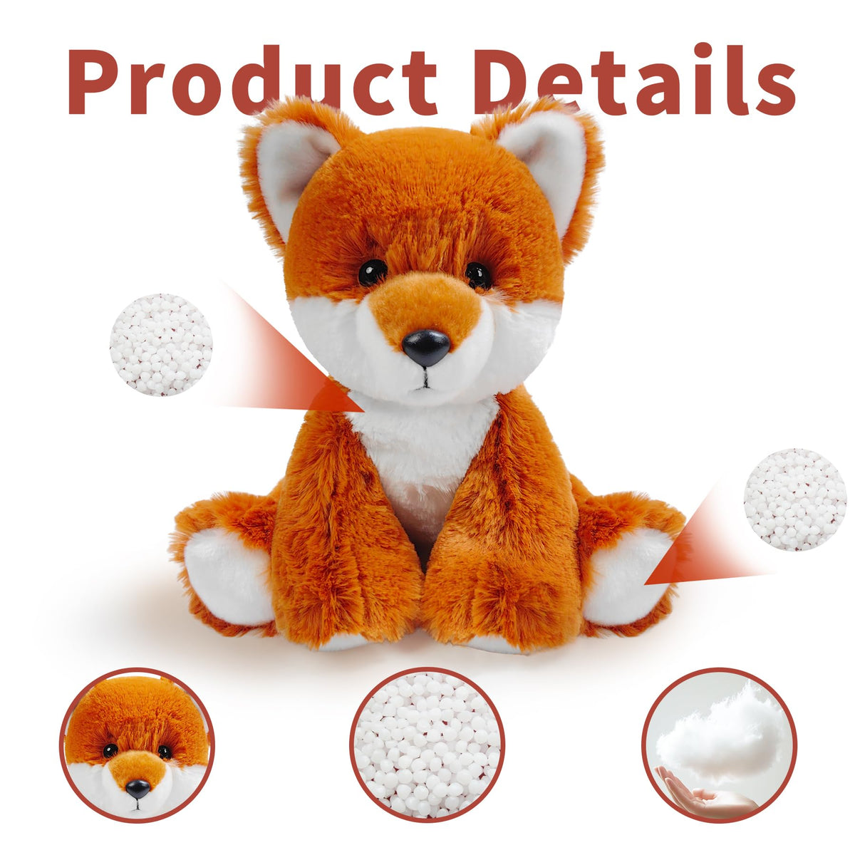 Hideekoog Fox Stuffed Animal Toy – 8.5 Inch Soft Plush Fox for Kids