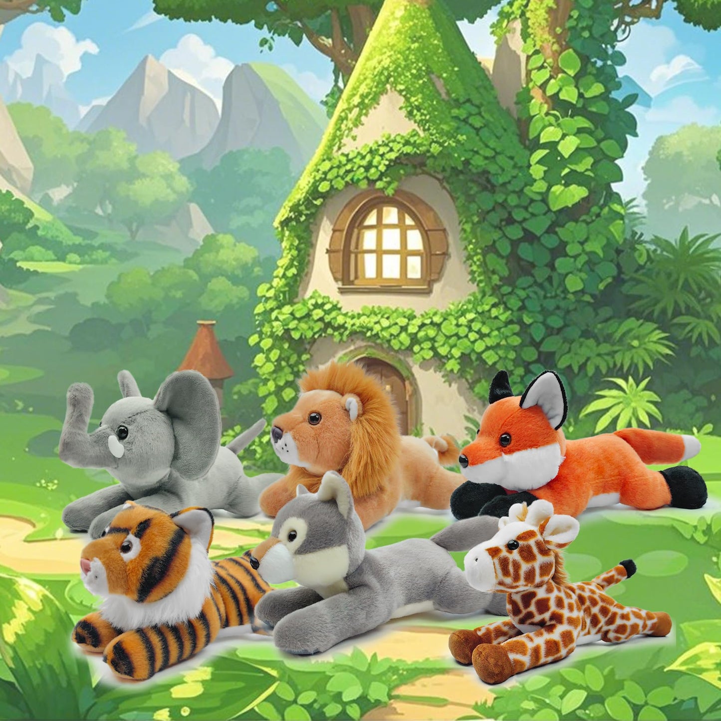 Hideekoog Giraffe Plush Toy - 12-Inch Soft Lying-Down Stuffed Animal for Kids