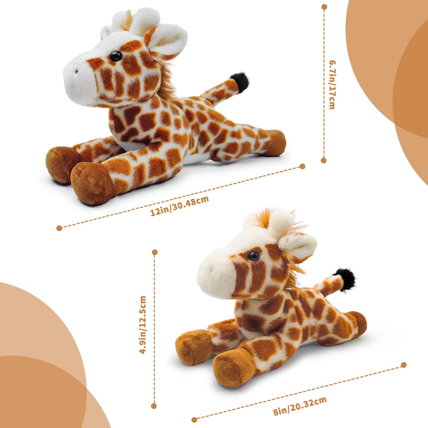 Hideekoog Giraffe Plush Toy - 12-Inch Soft Lying-Down Stuffed Animal for Kids