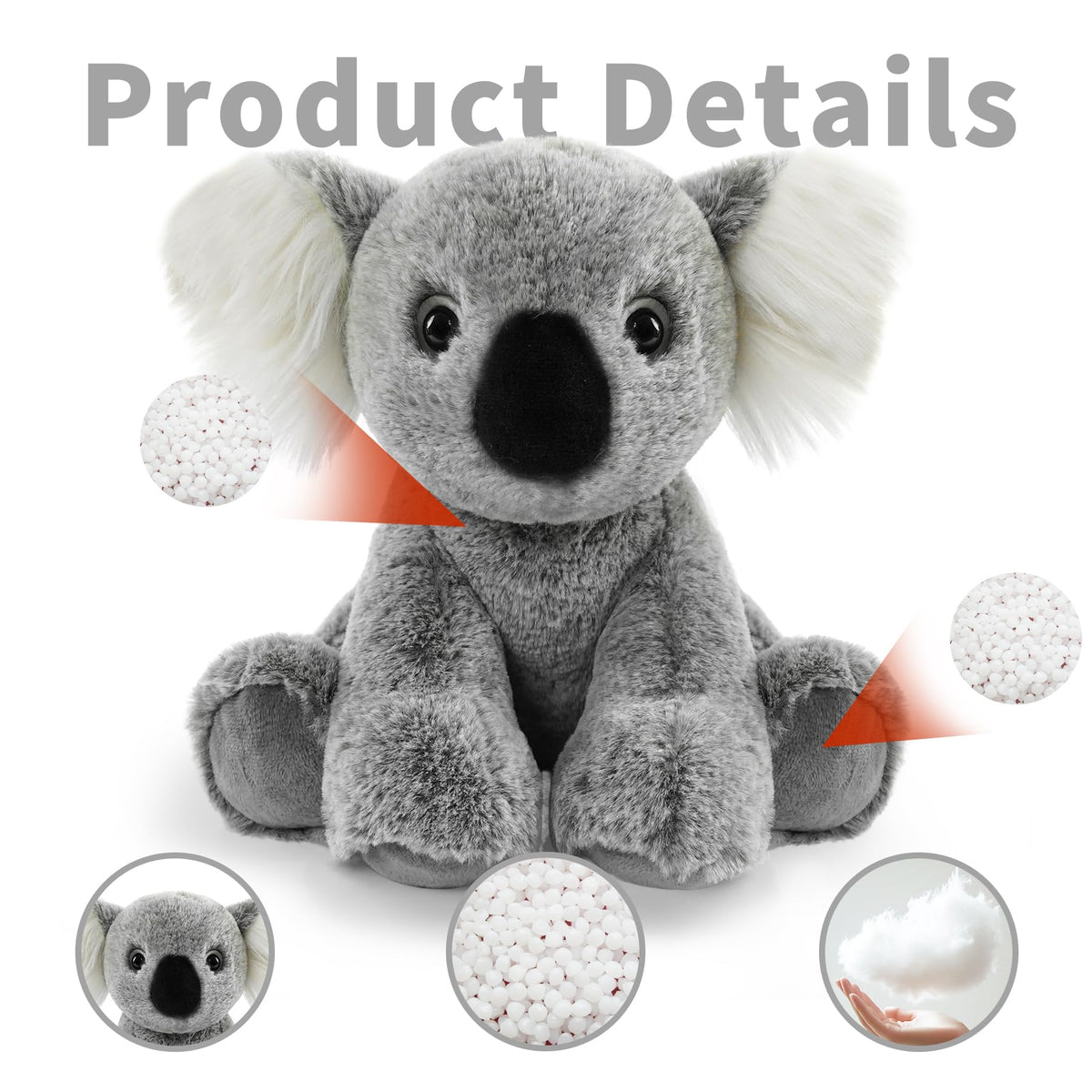 Hideekoog Koala Stuffed Animal – 8.5-Inch Soft Plush Toy for Kids, Cute Realistic Koala Gift
