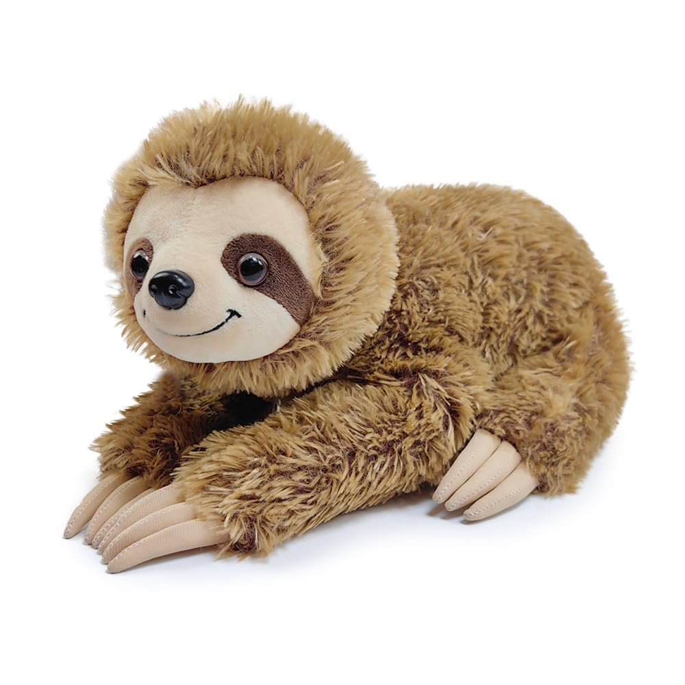 Hideekoog Realistic Sloth Plush - 15-Inch Stuffed Animal with Standing & Lying Postures