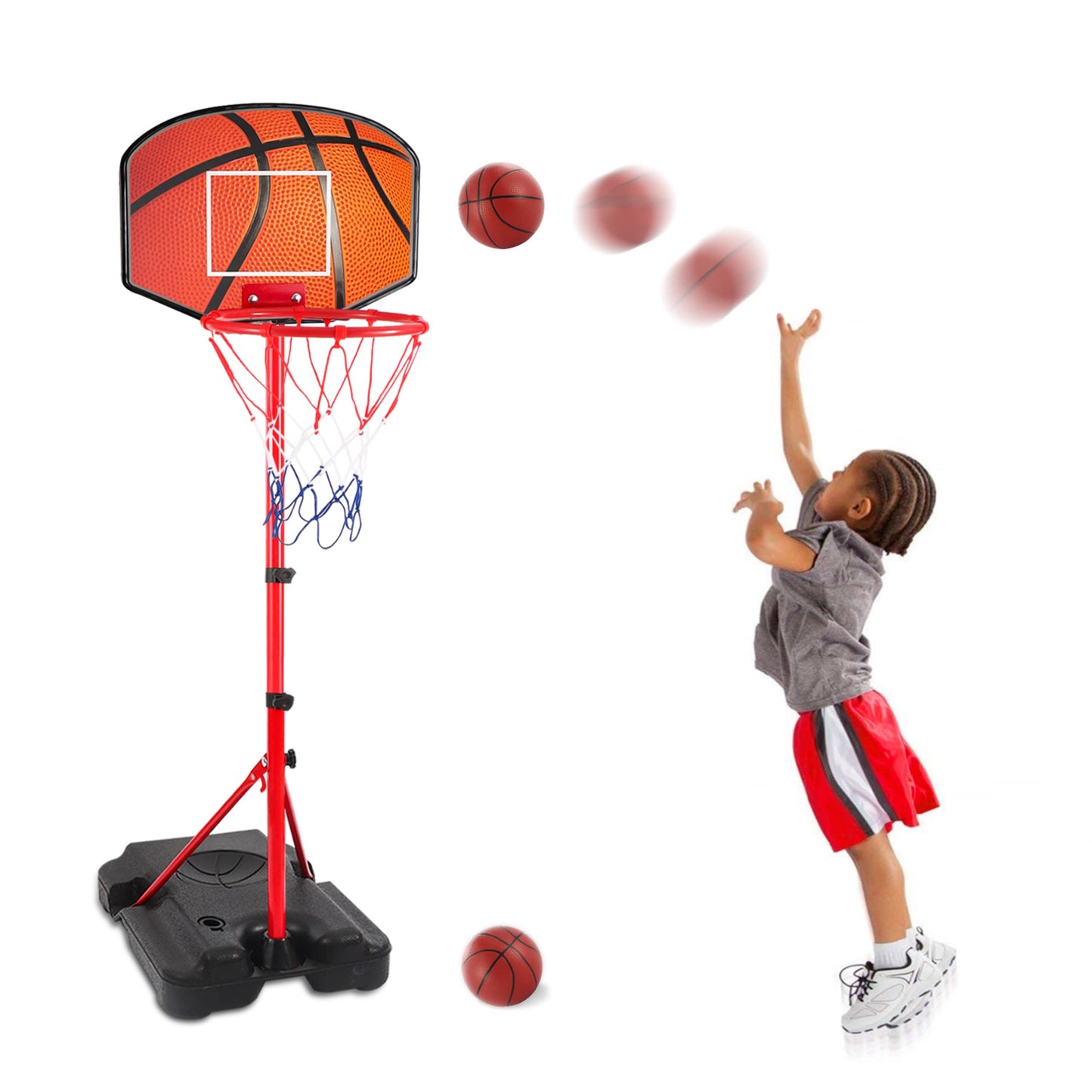 Hieoby Kids Basketball Hoop | Adjustable Indoor Mini Hoop for Ages 1-6