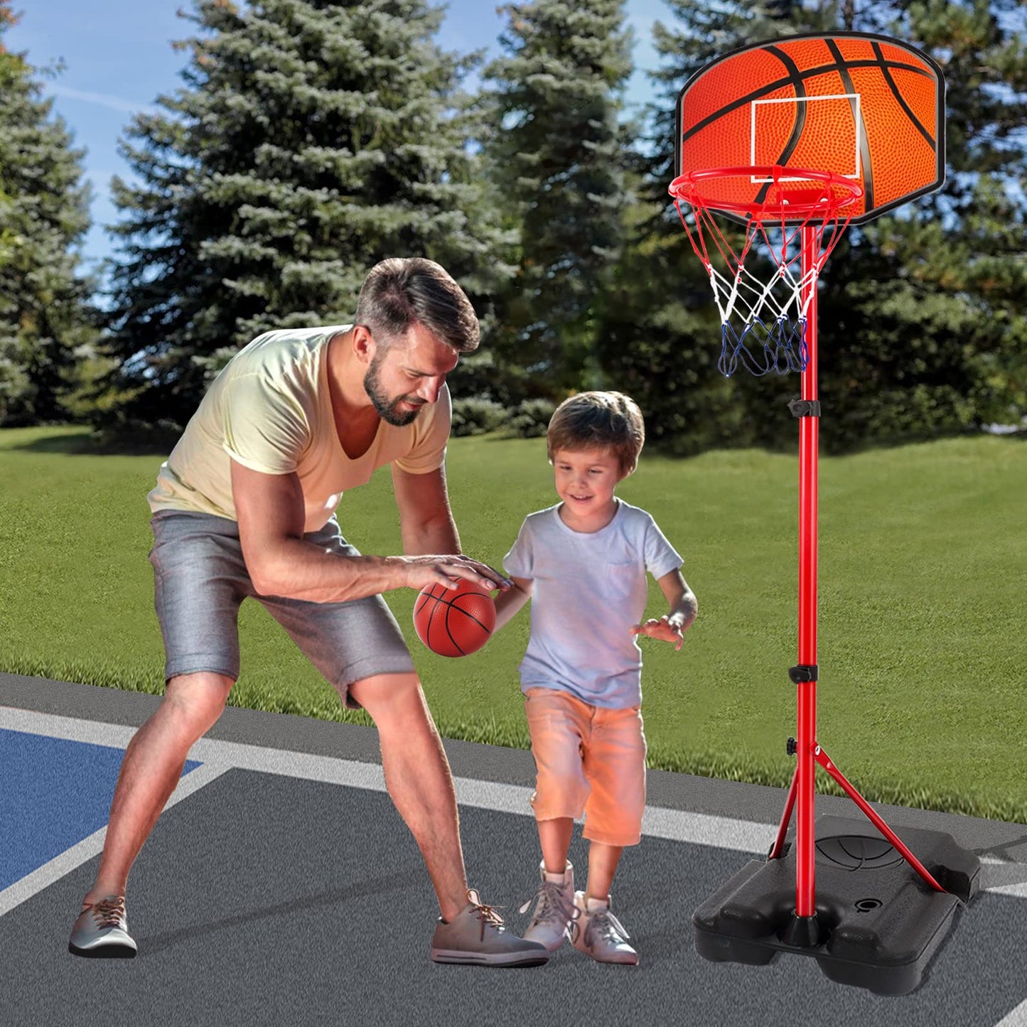Hieoby Kids Basketball Hoop | Adjustable Indoor Mini Hoop for Ages 1-6