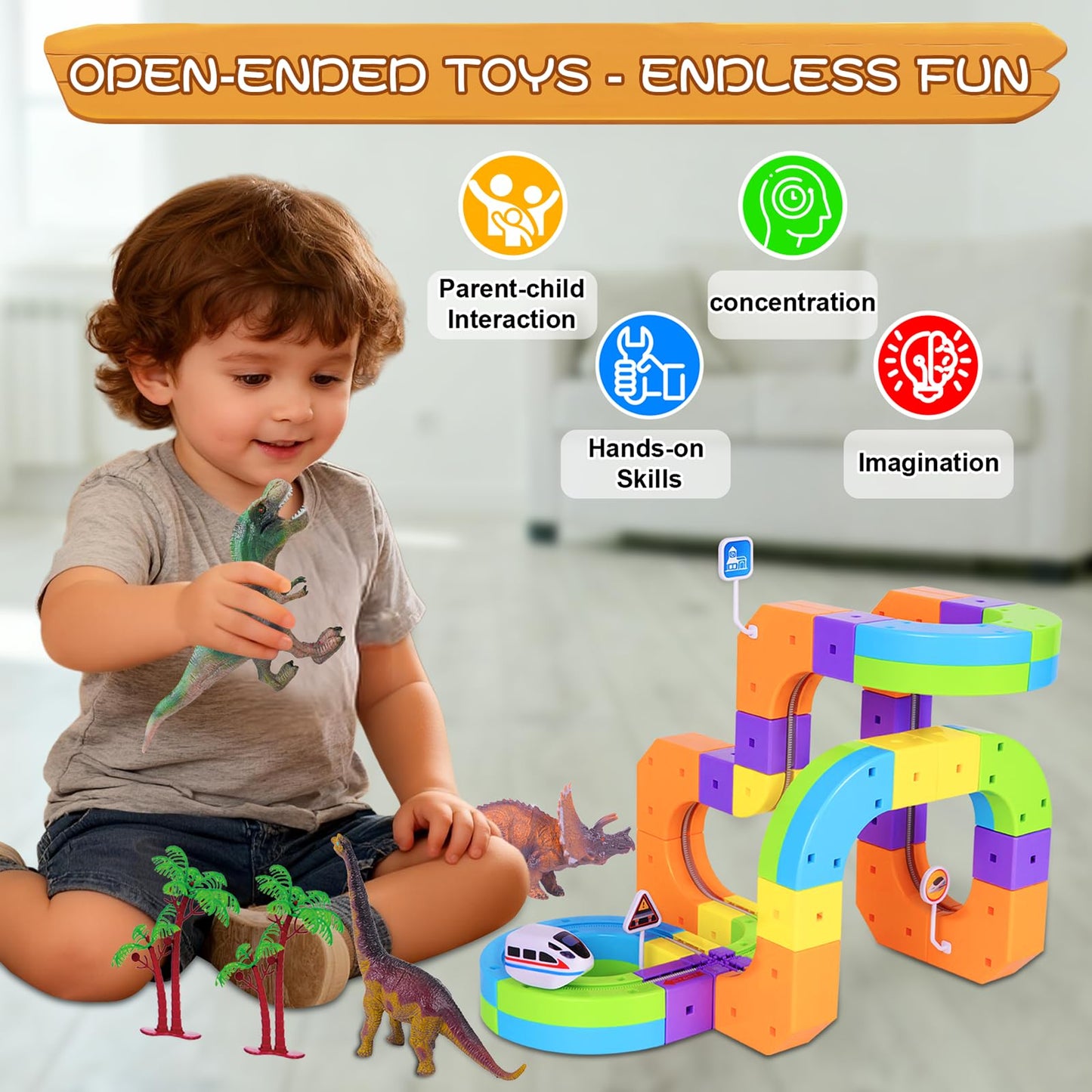 Hifun Electric Train Set with 3D Magic Flexible Tracks – Safe STEM Toy for Kids Aged 3–8