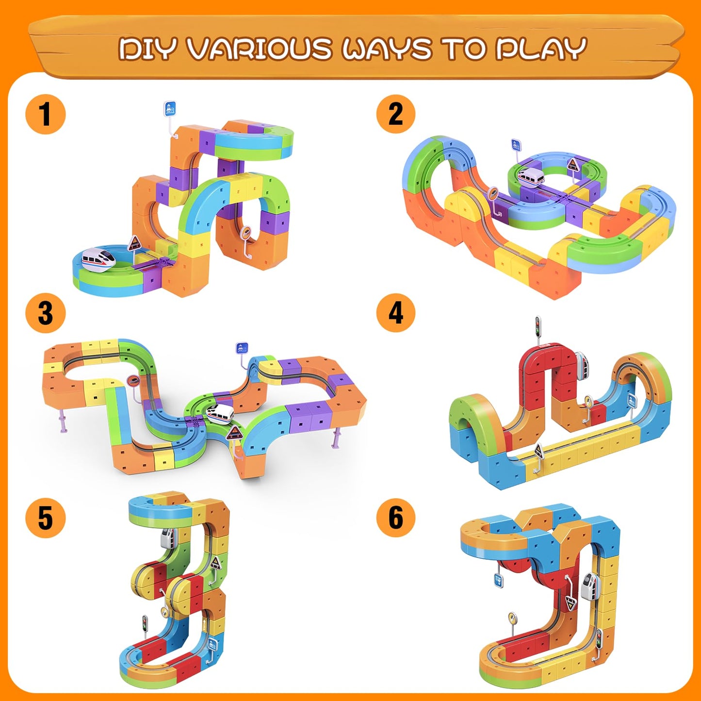 Hifun Electric Train Set with 3D Magic Flexible Tracks – Safe STEM Toy for Kids Aged 3–8