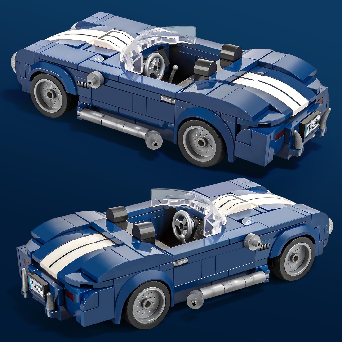 HIGH GODO Sports Car Building Set for Adults – 324-Piece Vintage Racing Model Kit with Display Box