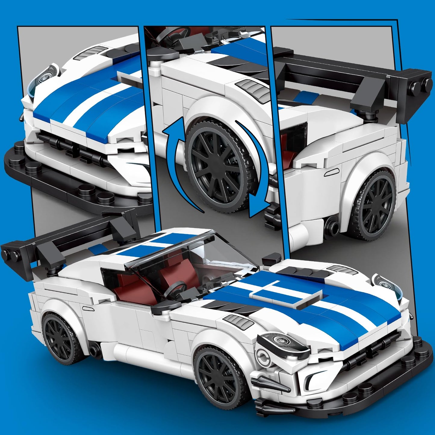 HIGH GODO Sports Car Building Set – 394-Piece Racing Car Model Kit for Adults & Teens 14+