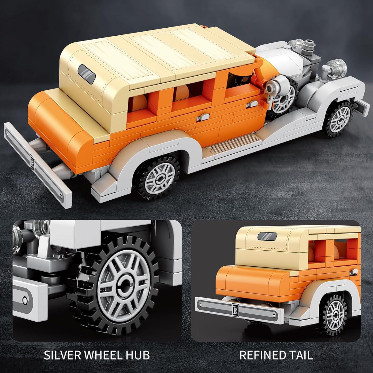 HIGH GODO Classic Car Building Set for Adults – Retro Vintage Car Model Kit (326 Pieces)