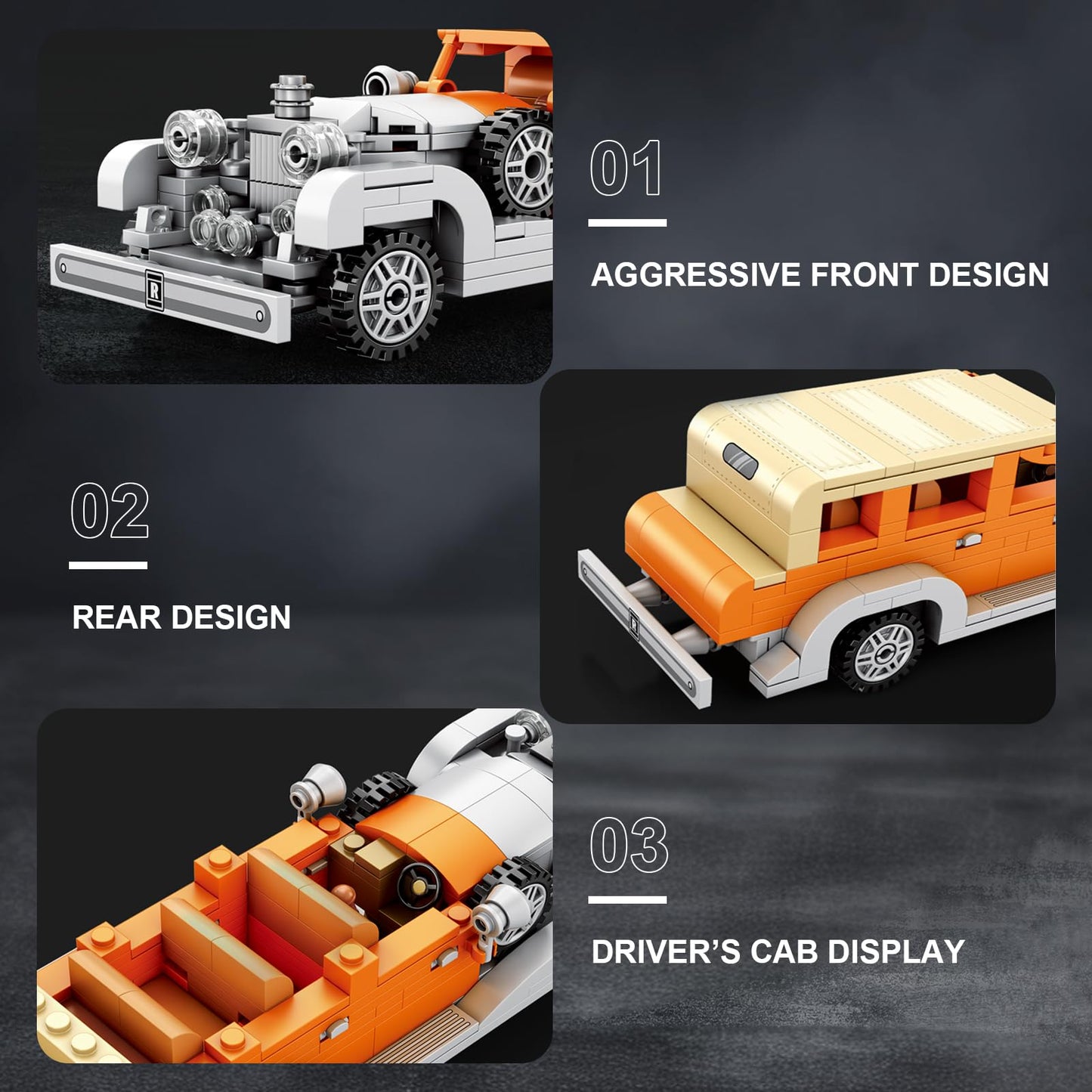 HIGH GODO Classic Car Building Set for Adults – Retro Vintage Car Model Kit (326 Pieces)