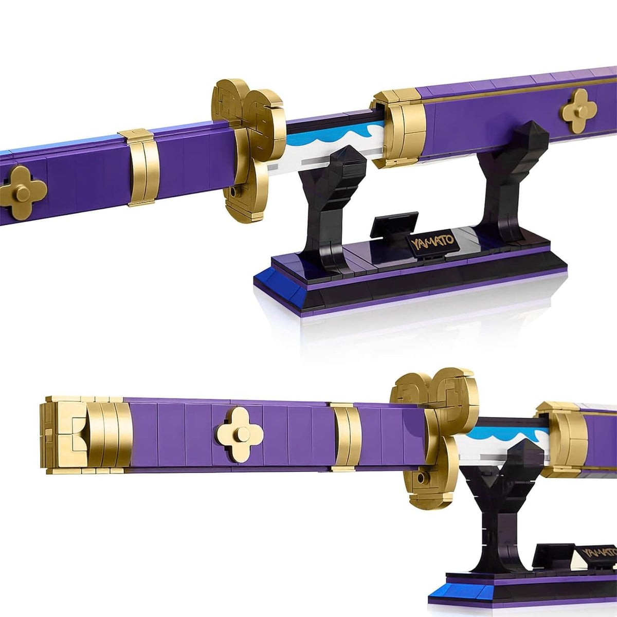 HIGH GODO Anime Cosplay Swords Building Set — Purple Enma Zoro Sword, 936 Pieces, 38.8in with Scabbard