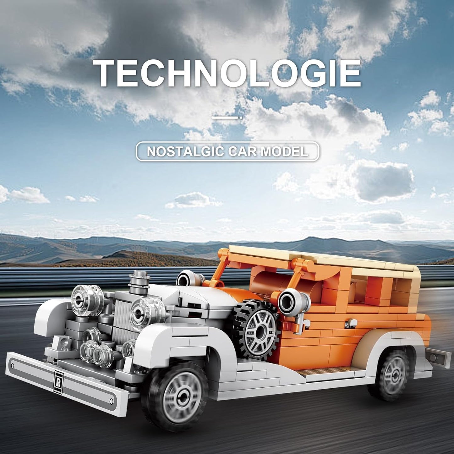 HIGH GODO Classic Car Building Set for Adults – Retro Vintage Car Model Kit (326 Pieces)