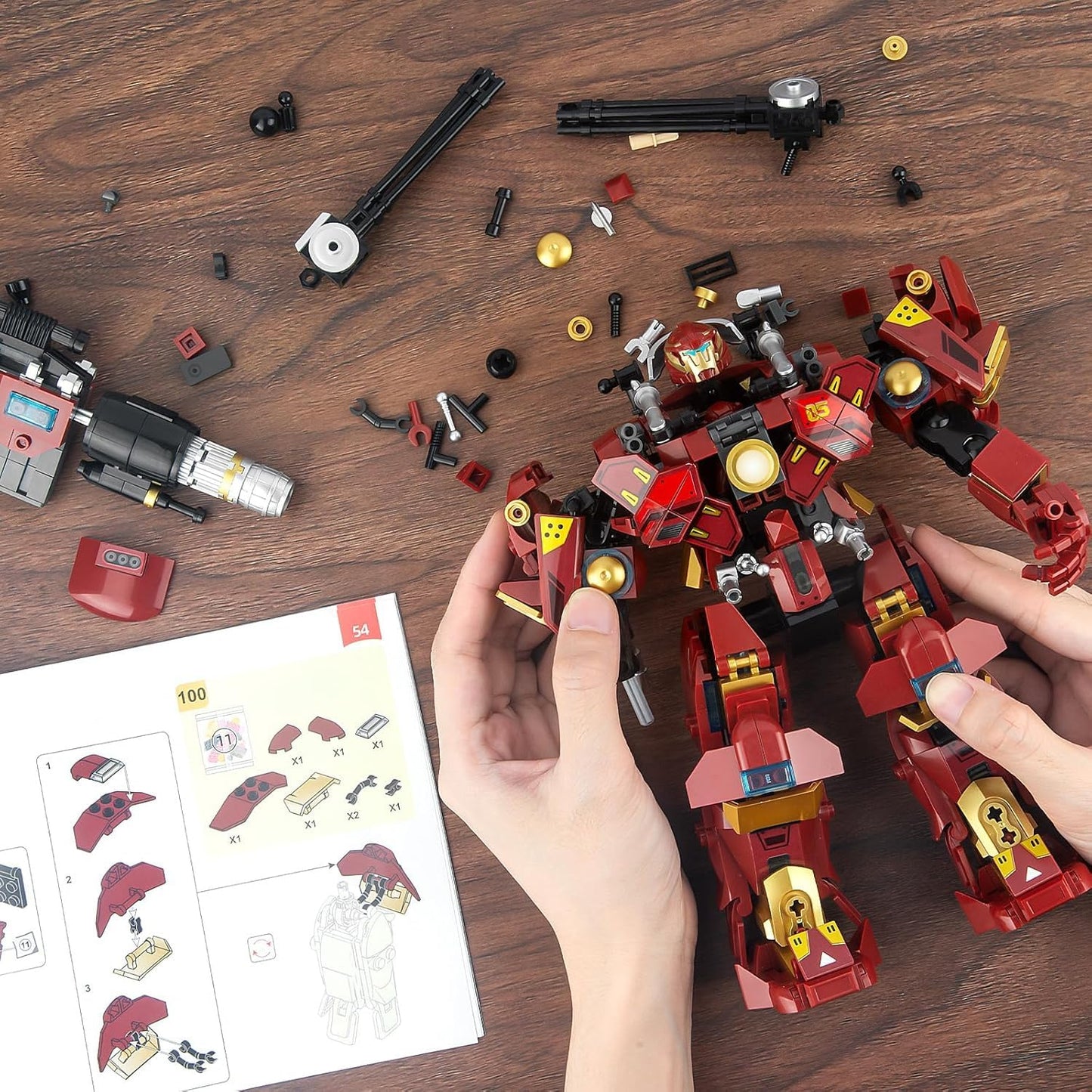 HIGH GODO Mech Robot Transforming Building Blocks Set for Adults – 588 Pieces City Warrior Figure