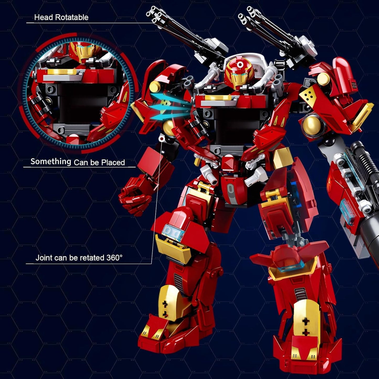 HIGH GODO Mech Robot Transforming Building Blocks Set for Adults – 588 Pieces City Warrior Figure