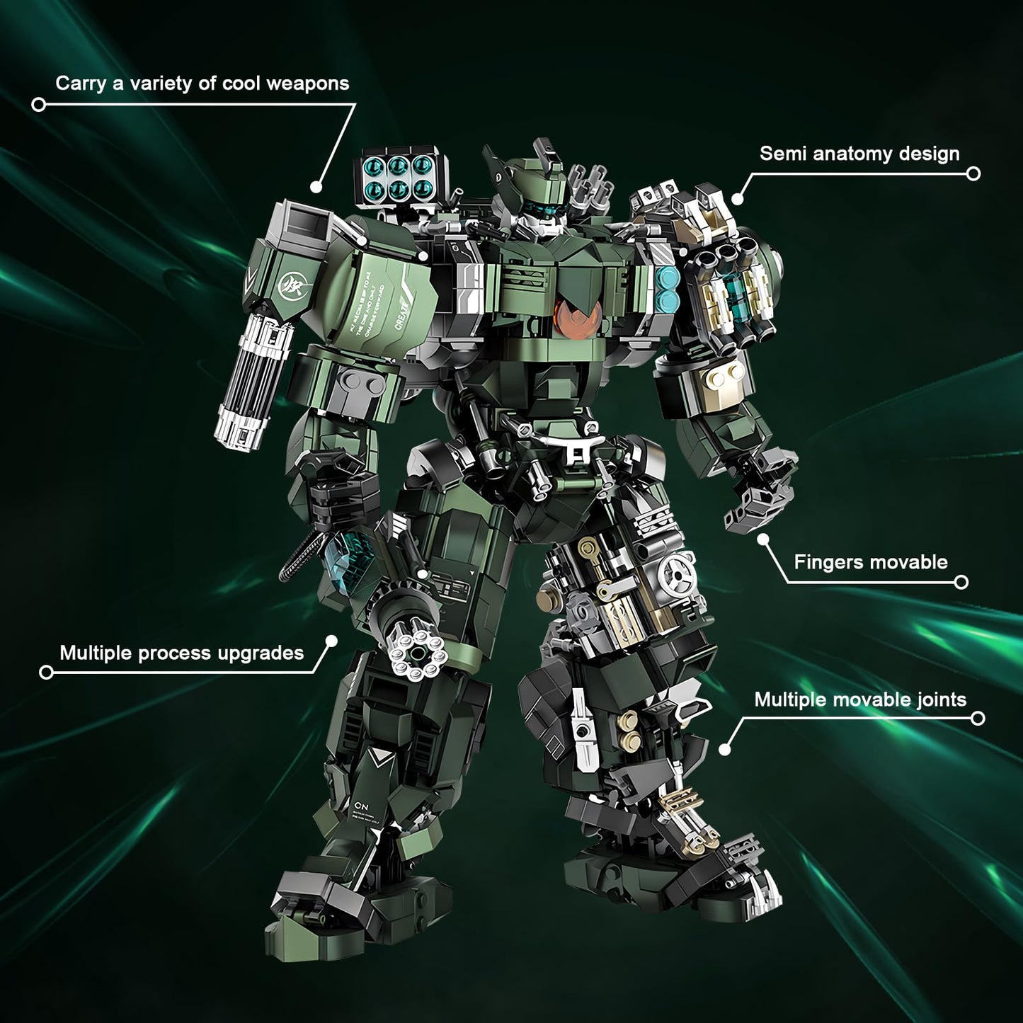 HIGH GODO Mech Building Blocks Set — 1403-Piece Robot Model for Adults & Teens 14+