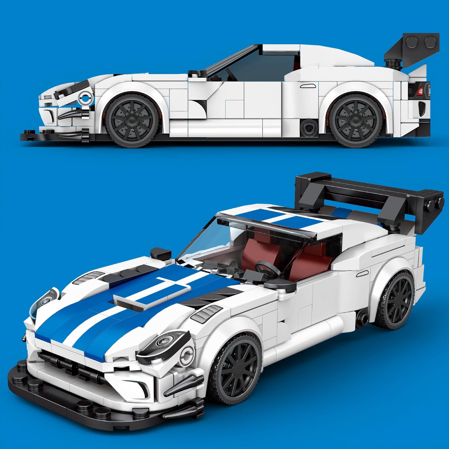 HIGH GODO Sports Car Building Set – 394-Piece Racing Car Model Kit for Adults & Teens 14+