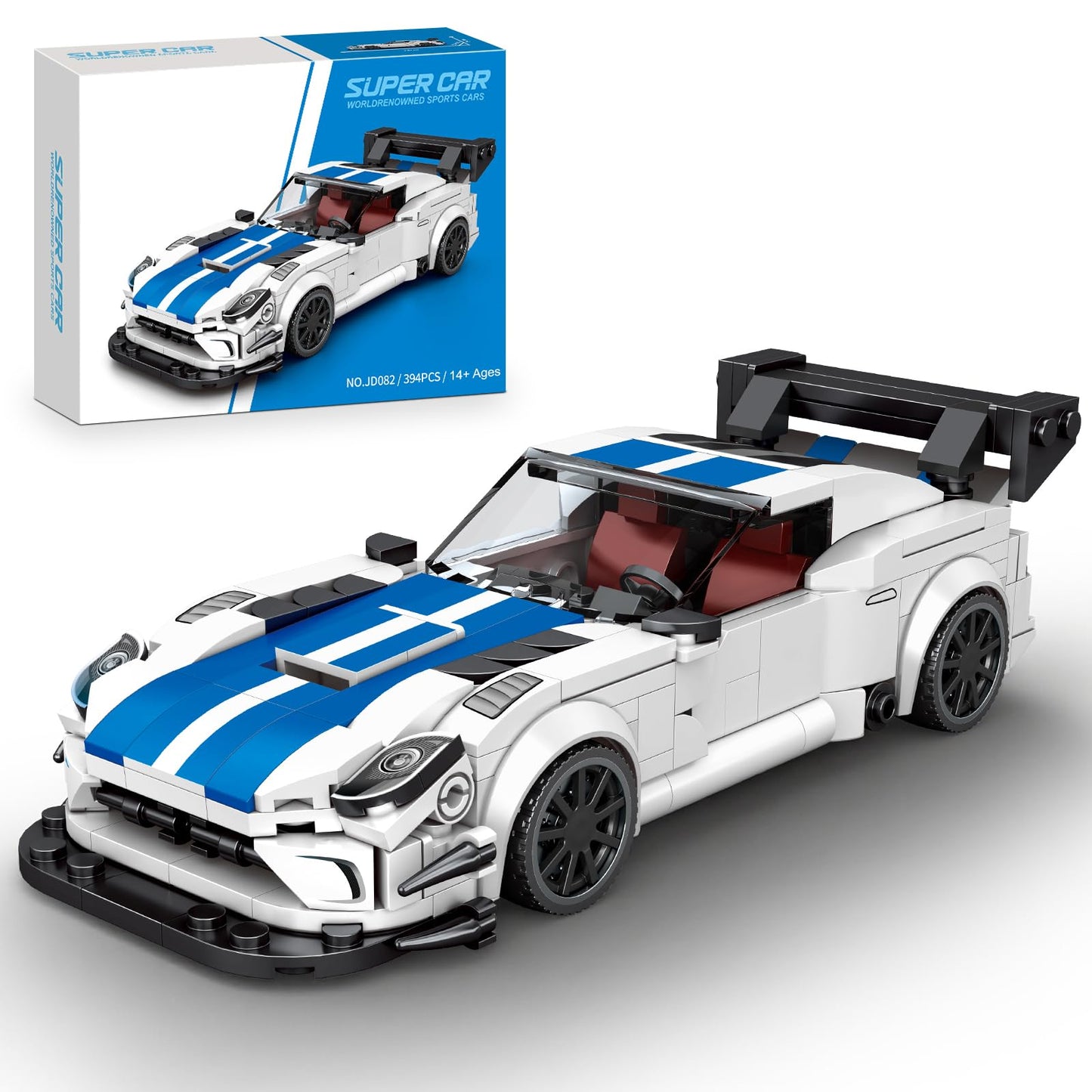 HIGH GODO Sports Car Building Set – 394-Piece Racing Car Model Kit for Adults & Teens 14+