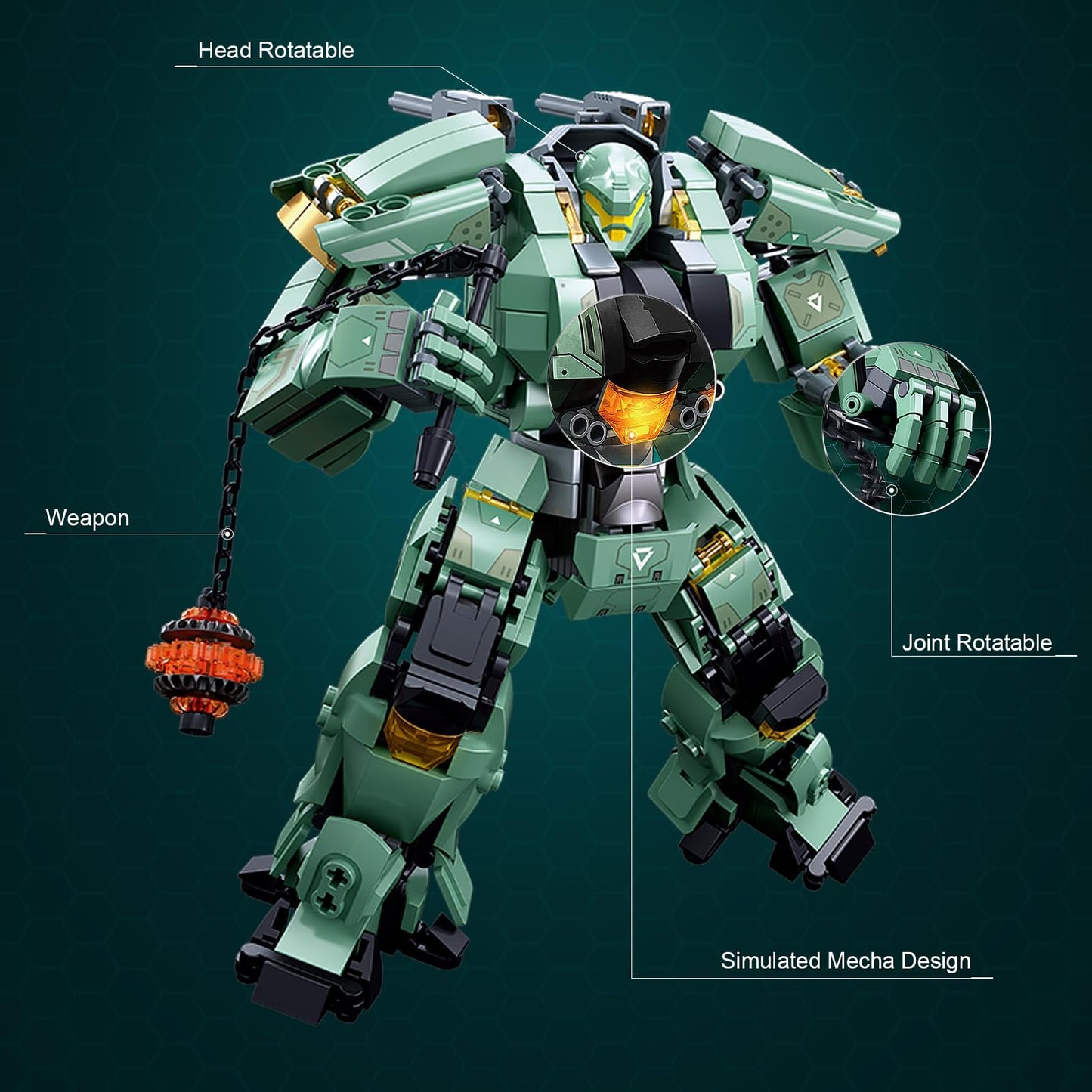 HIGH GODO Transforming Mech Robot Building Kit — 542 Pieces, 14+