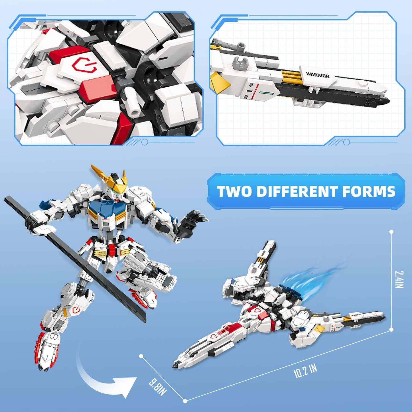 HIGH GODO Transforming Robot Building Set — 952 Pieces, 2-in-1 Mech & Fighter Jet