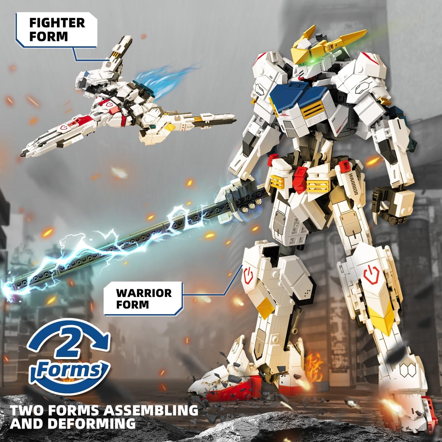 HIGH GODO Transforming Robot Building Set — 952 Pieces, 2-in-1 Mech & Fighter Jet