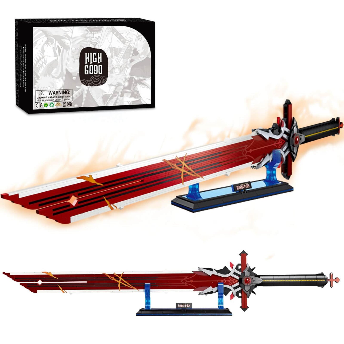 HIGH GODO Wolf Gravestone Sword Building Set – 41in Cosplay Sword, 823 PCS, with Stand