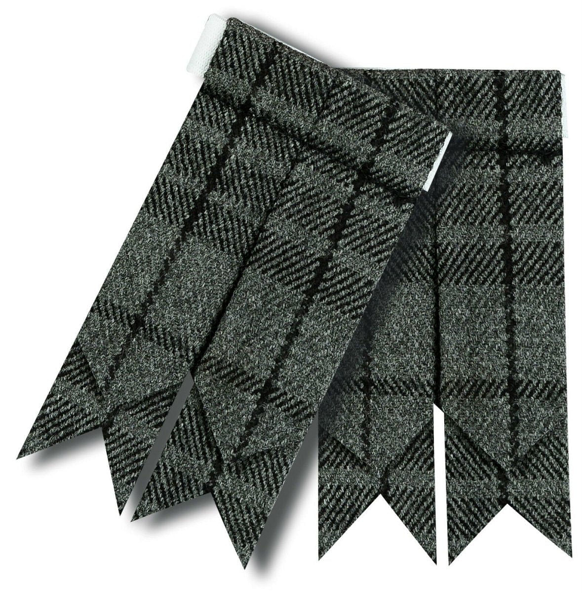 Highland Grey Tratan Scottish Kilt Hose Sock Flashes Garter Pointed Highland Wear