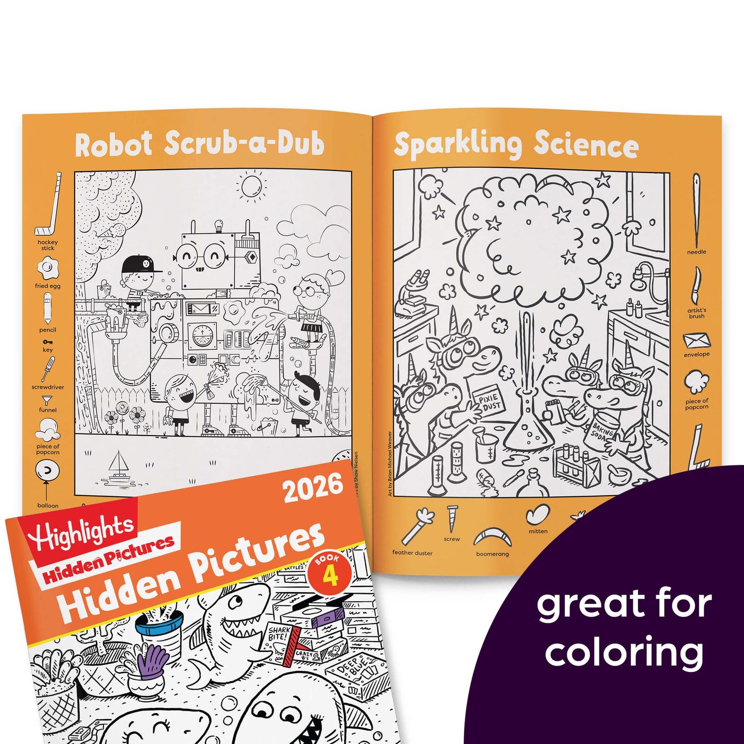Highlights Hidden Pictures 2026 Activity Books – 4-Book Set for Kids 6+ | Hidden Object Puzzles, Coloring Pages & Seek & Find