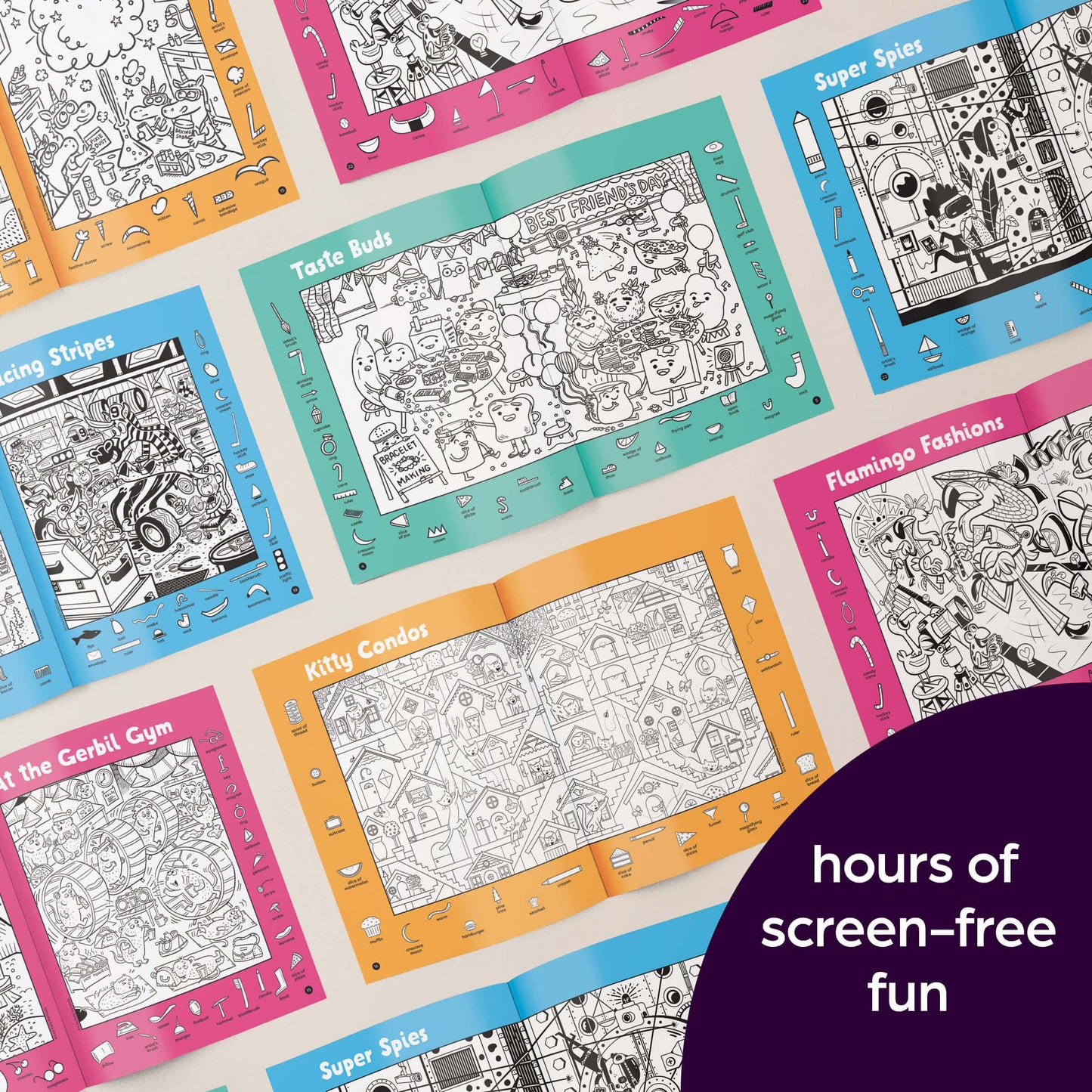 Highlights Hidden Pictures 2026 Activity Books – 4-Book Set for Kids 6+ | Hidden Object Puzzles, Coloring Pages & Seek & Find