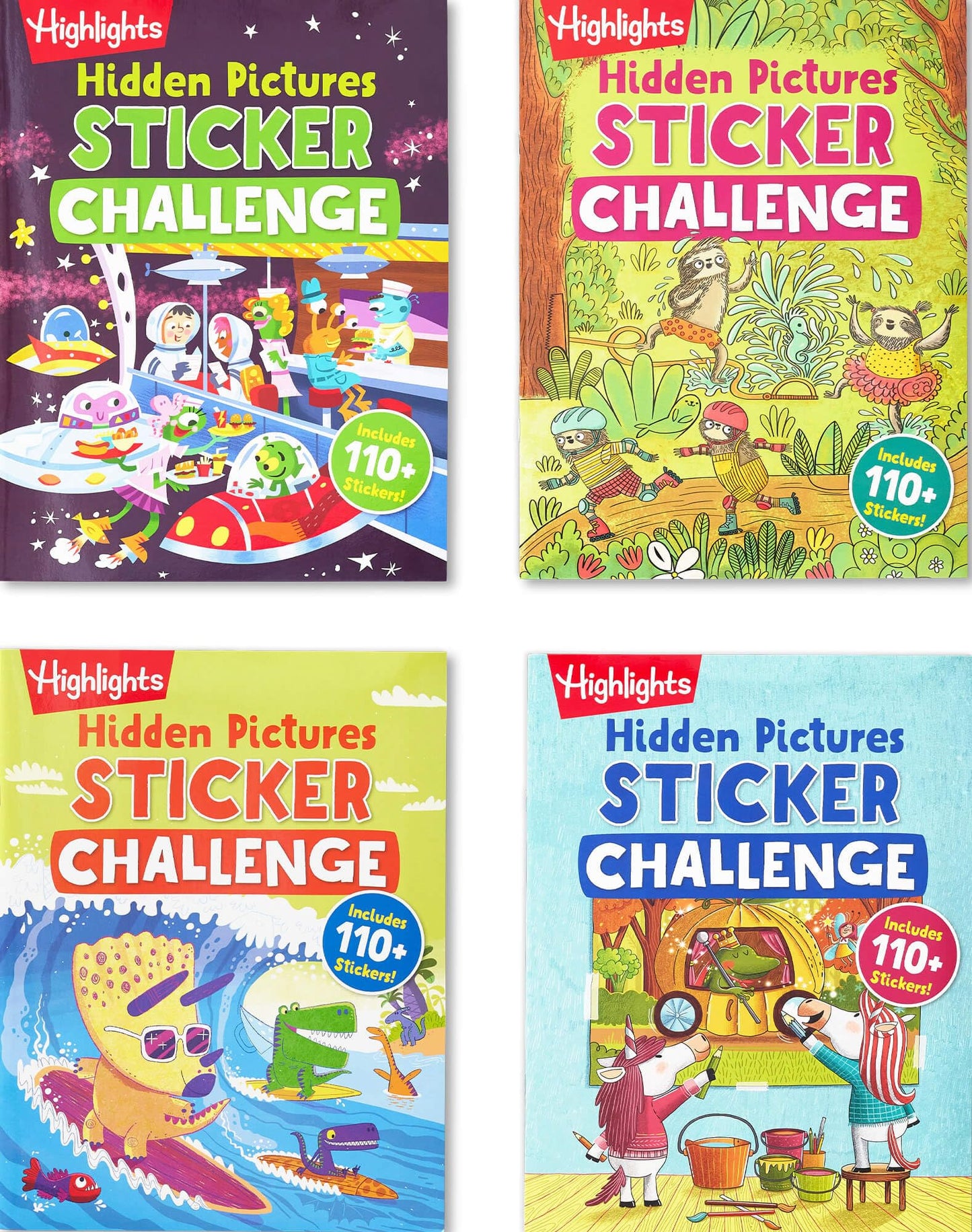 Highlights Hidden Pictures Sticker Challenge 4-Pack – 64 Pages, 440+ Stickers for Kids 6 and Up