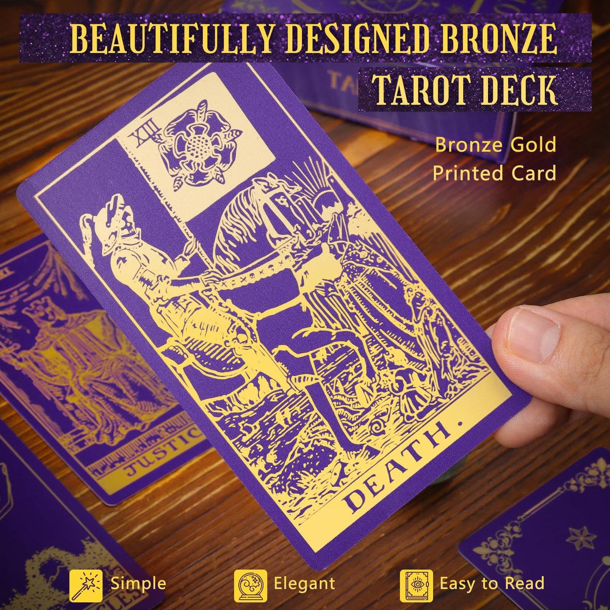 Hihealer 78 Tarot Cards Deck with Guide Book & Linen Carry Bag | Classic Tarot for Beginners to Experts
