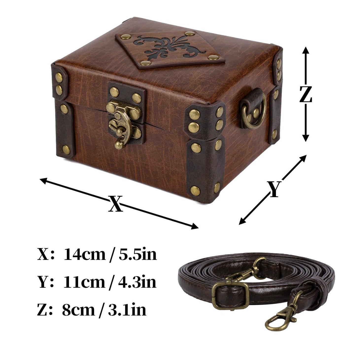 HiiFeuer Medieval Faux Leather Alchemy Box – 12 Cork Vials