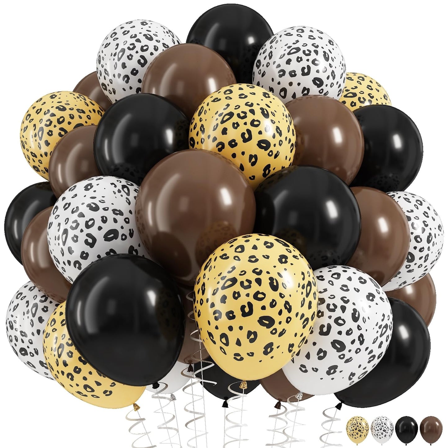 HILAVO Cheetah Print Balloons – Leopard Latex Balloons for Jungle Safari Parties (12in, 6 Pack)