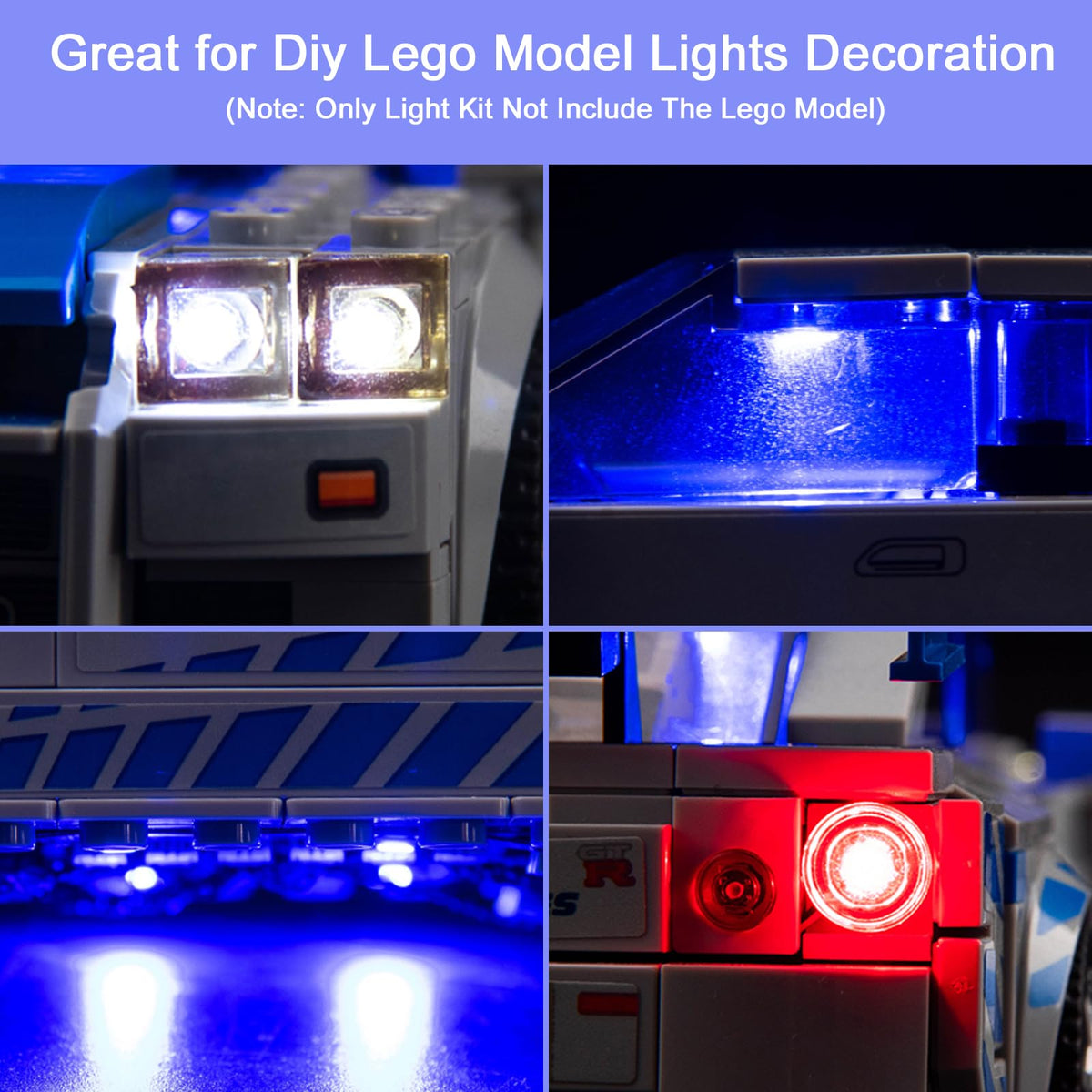 Hilighting Upgraded LED Light Kit for LEGO Speed Champions Nissan Skyline GT-R (R34) 76917