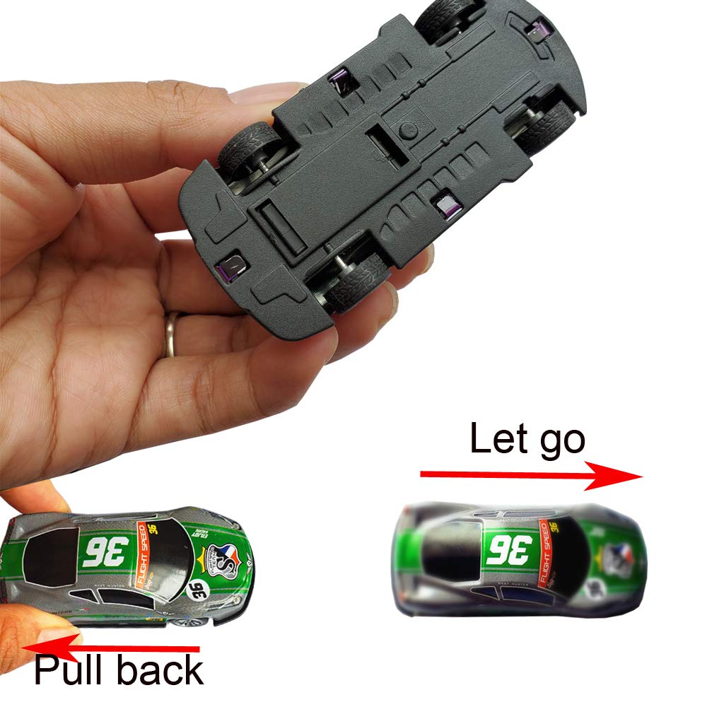 Himeeu Pull Back Racing Cars – Die-Cast 3-Inch Metal Cars Set of 5 (Friction-Powered)