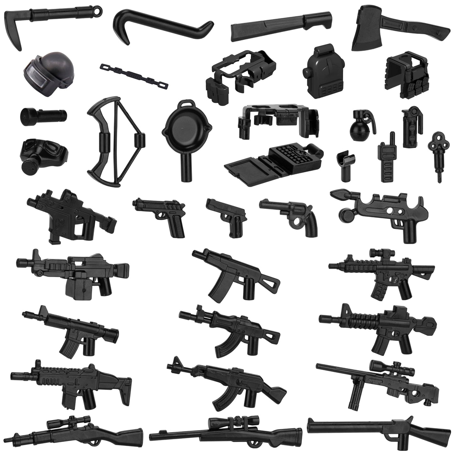HIMIRICH 38 Pcs WW2 Weapons Pack – Soldier Style Gun Sets for Building Blocks (Ages 6-15)