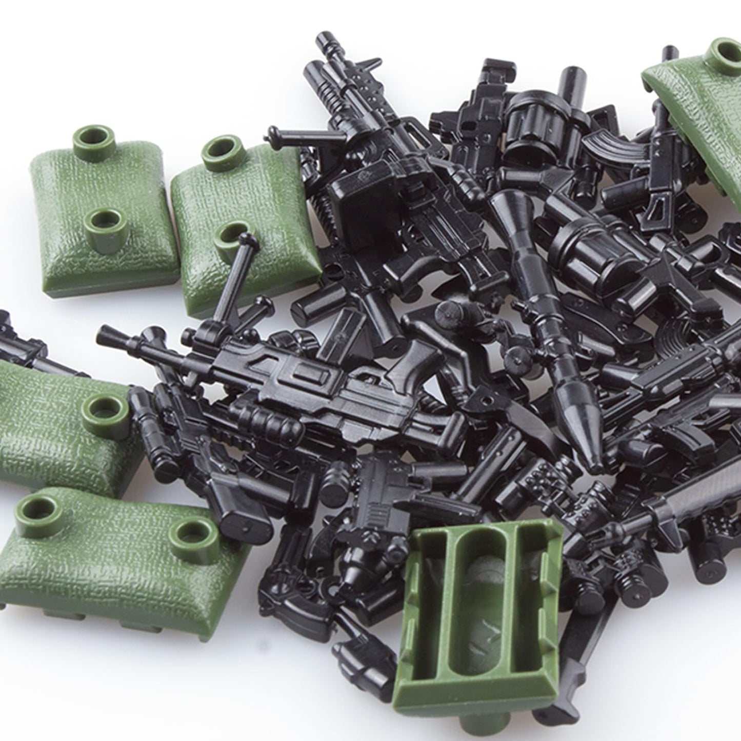 HIMIRICH Military Weapons Pack – US Army Accessories for Kids, Compatible with Major Building Blocks