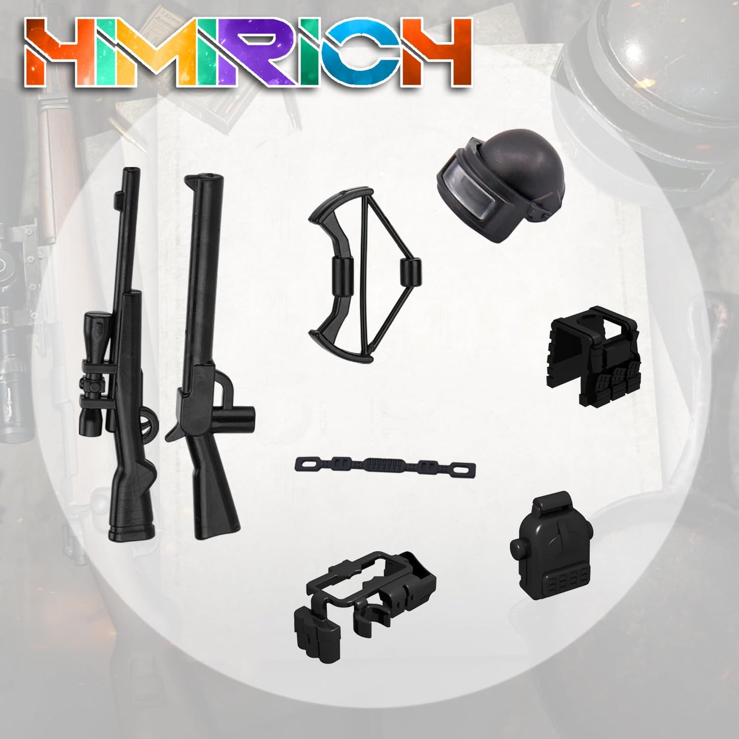 HIMIRICH 38 Pcs WW2 Weapons Pack – Soldier Style Gun Sets for Building Blocks (Ages 6-15)