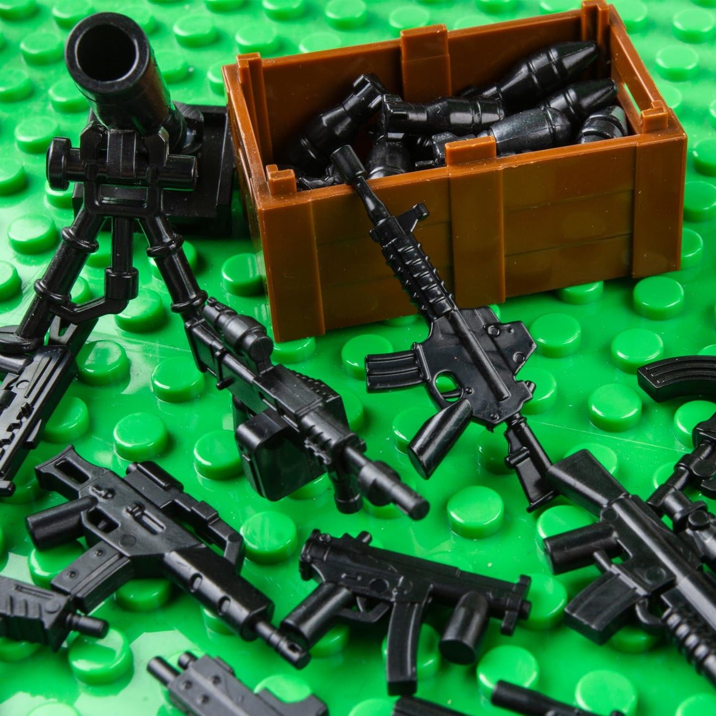 HIMIRICH 38 Pcs WW2 Weapons Pack – Soldier Style Gun Sets for Building Blocks (Ages 6-15)