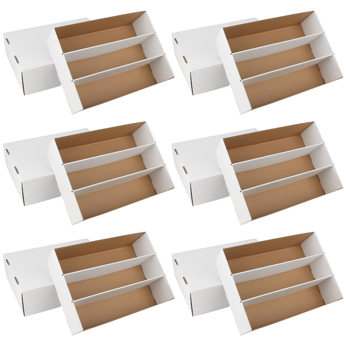 HIMOMO 6 Pack Trading Card Storage Box – 2340 Card Capacity, White Organizer for Sports Cards