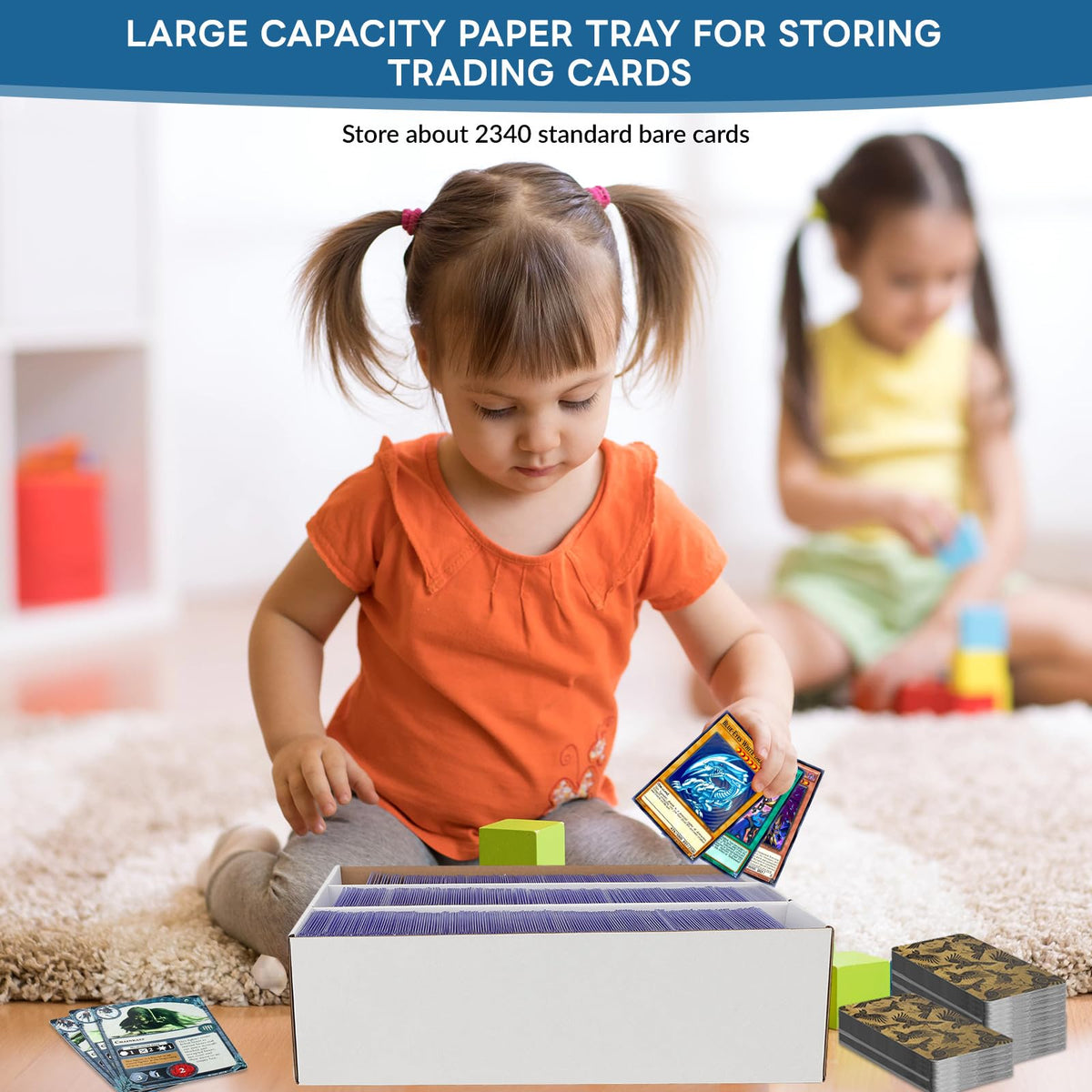 HIMOMO 6 Pack Trading Card Storage Box – 2340 Card Capacity, White Organizer for Sports Cards