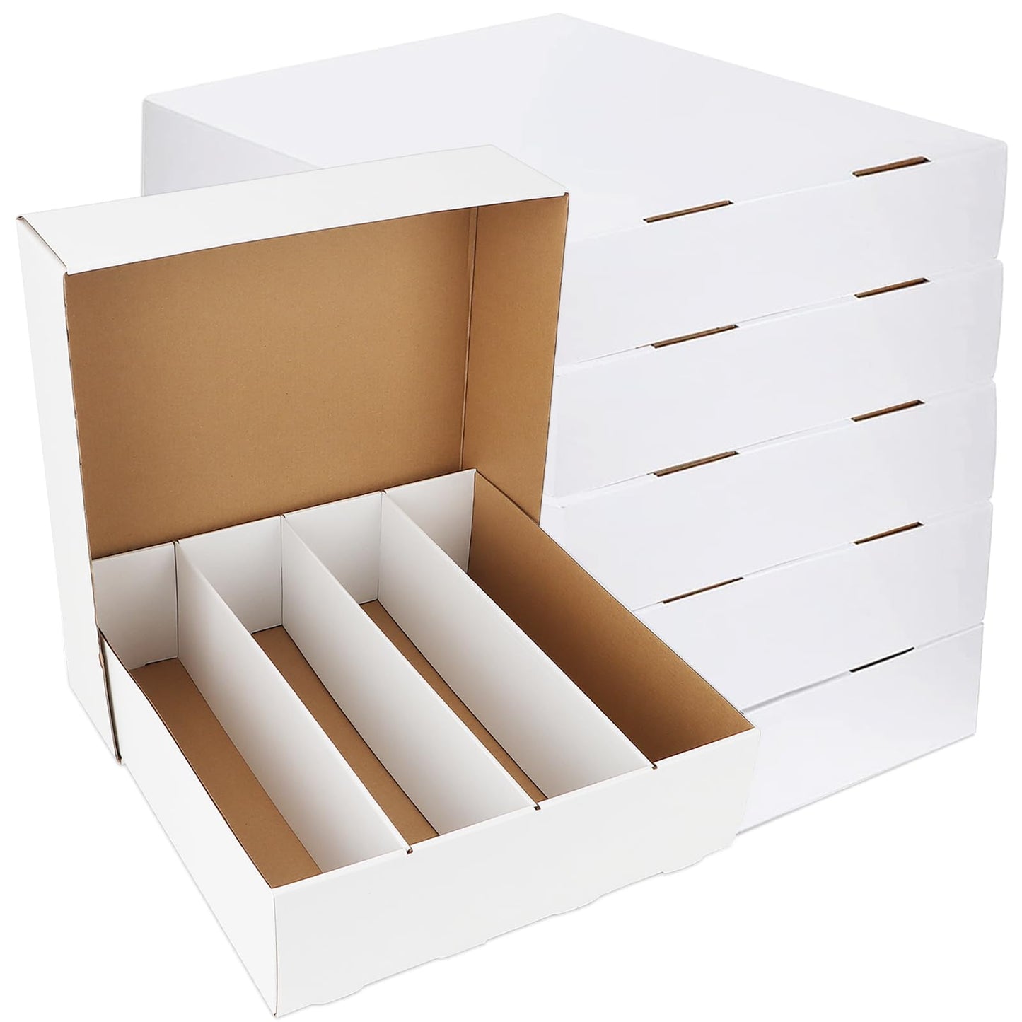 HIMOMO Trading Card Storage Box – 3120 Card Capacity, 6-Set White Card Storage Case